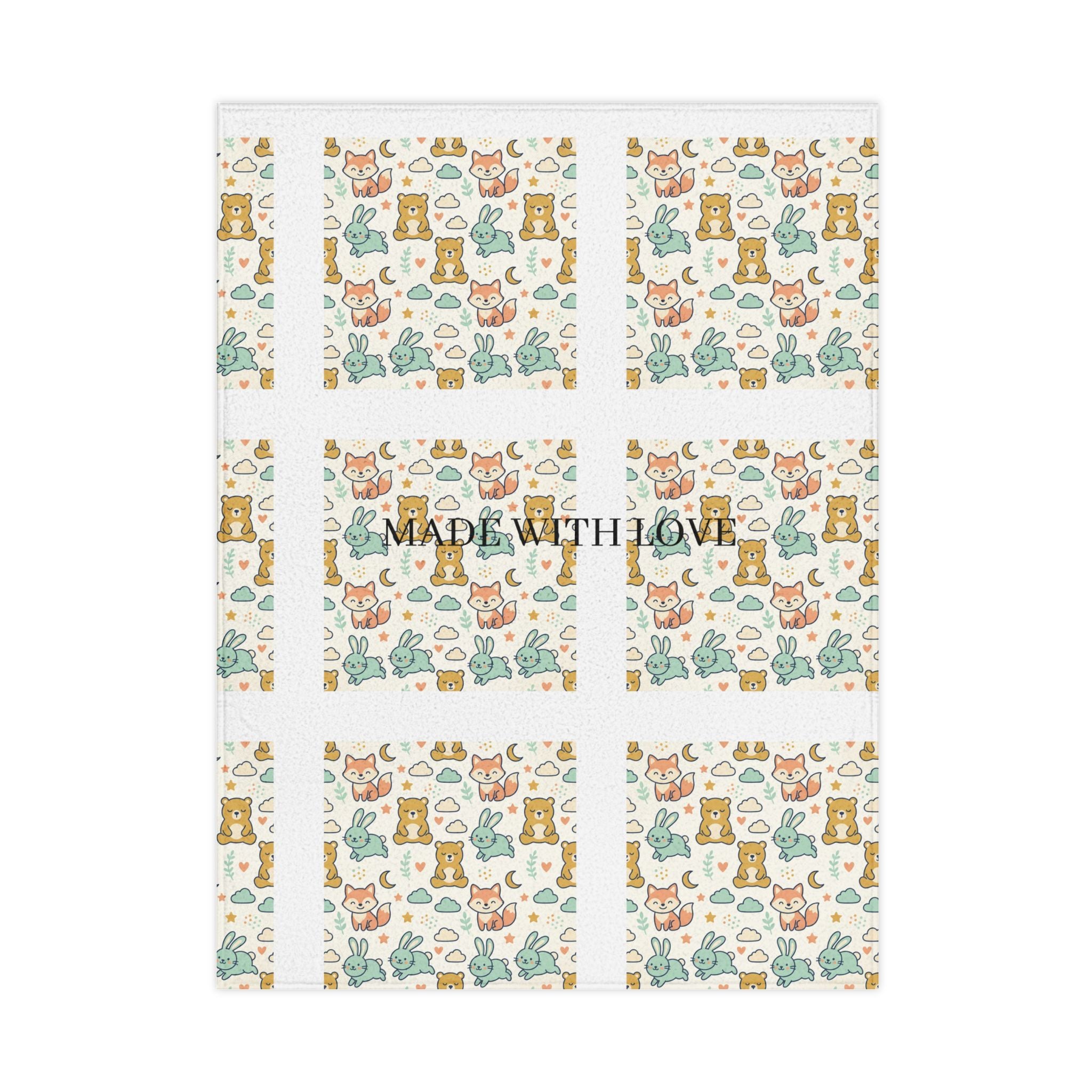 Toddler Blanket — Whimsical Forest Animals Baby Blanket (Made With Love)