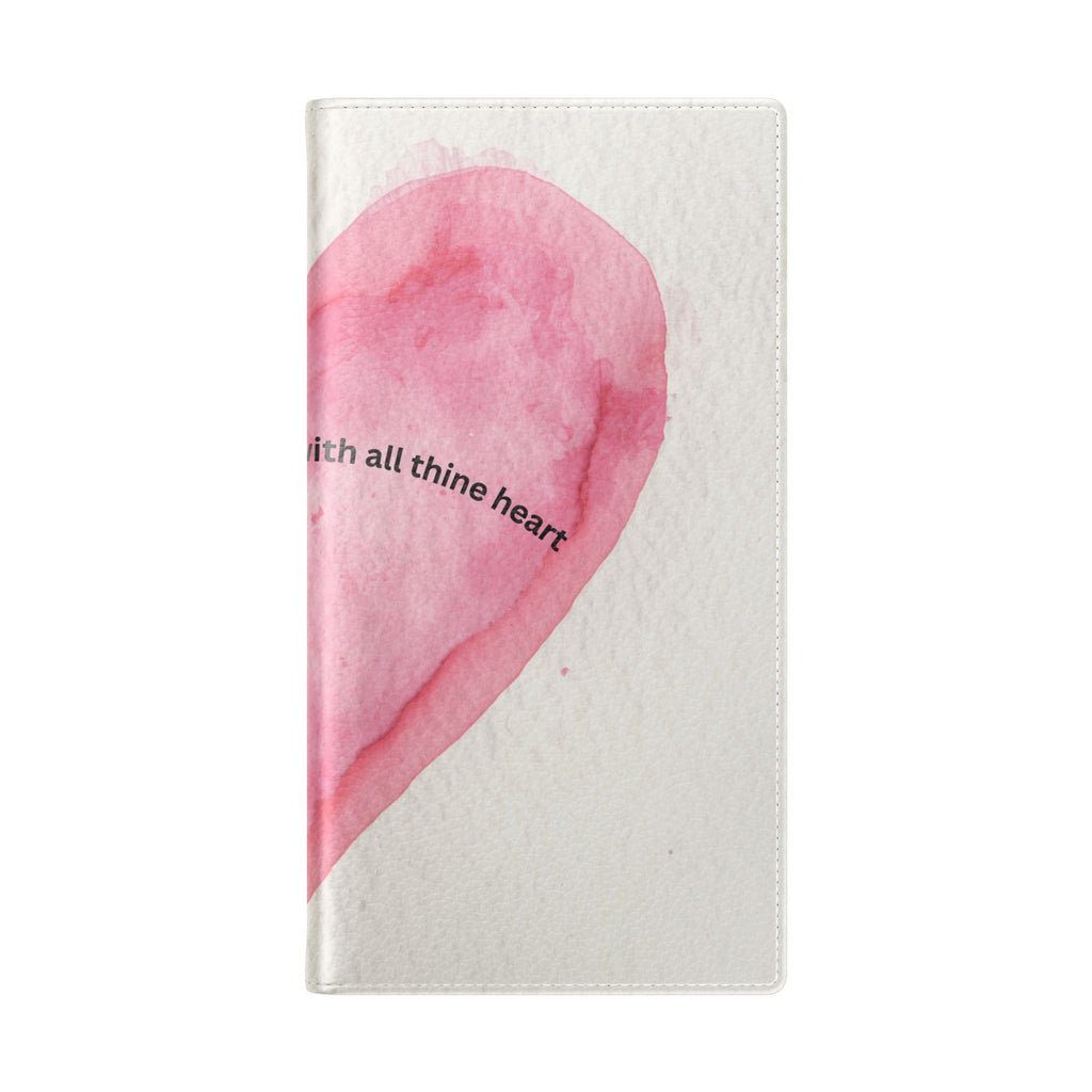 Christian Watercolor Heart Flip Case — "Trust in the Lord with all thine heart" Phone Wallet
