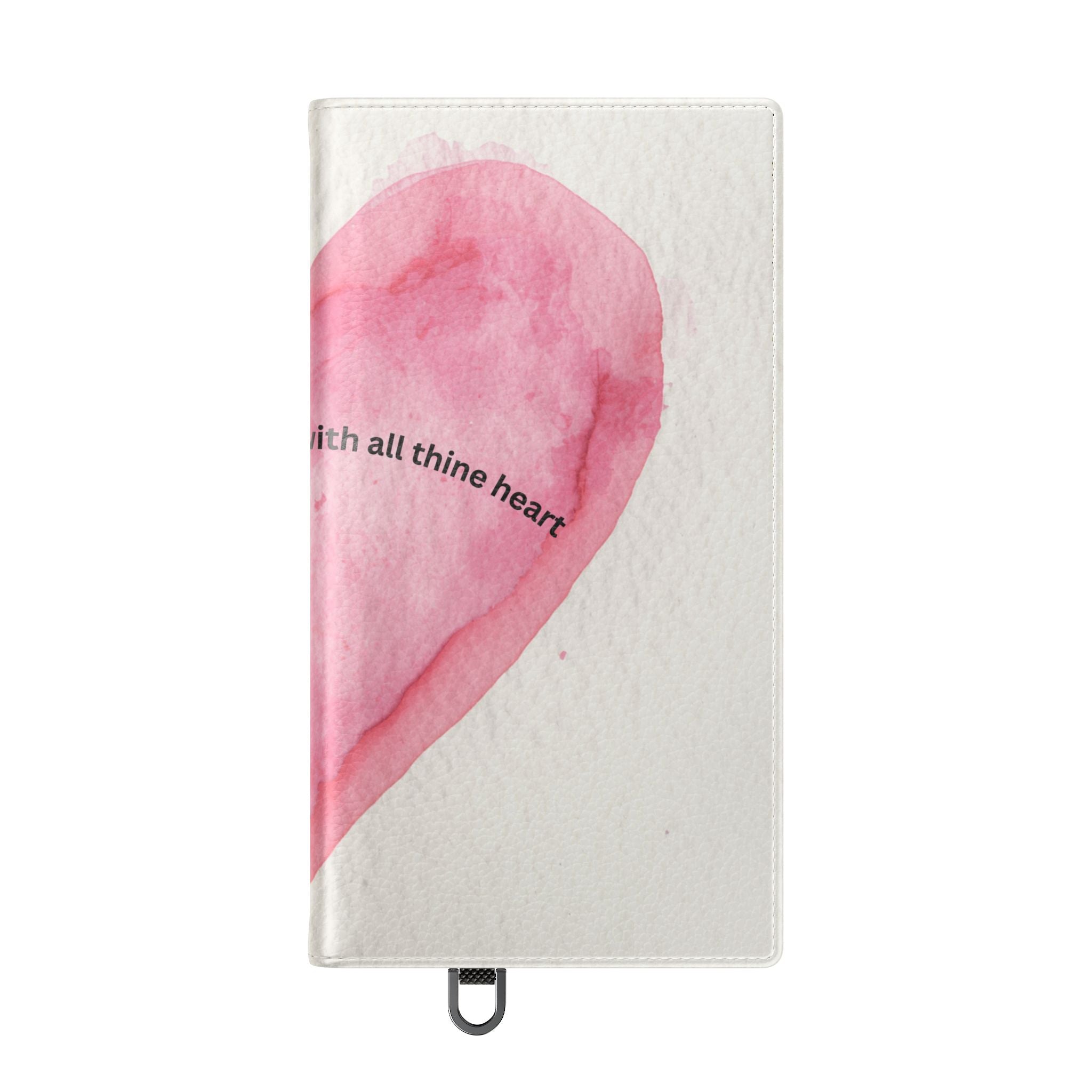 Christian Watercolor Heart Flip Case — "Trust in the Lord with all thine heart" Phone Wallet
