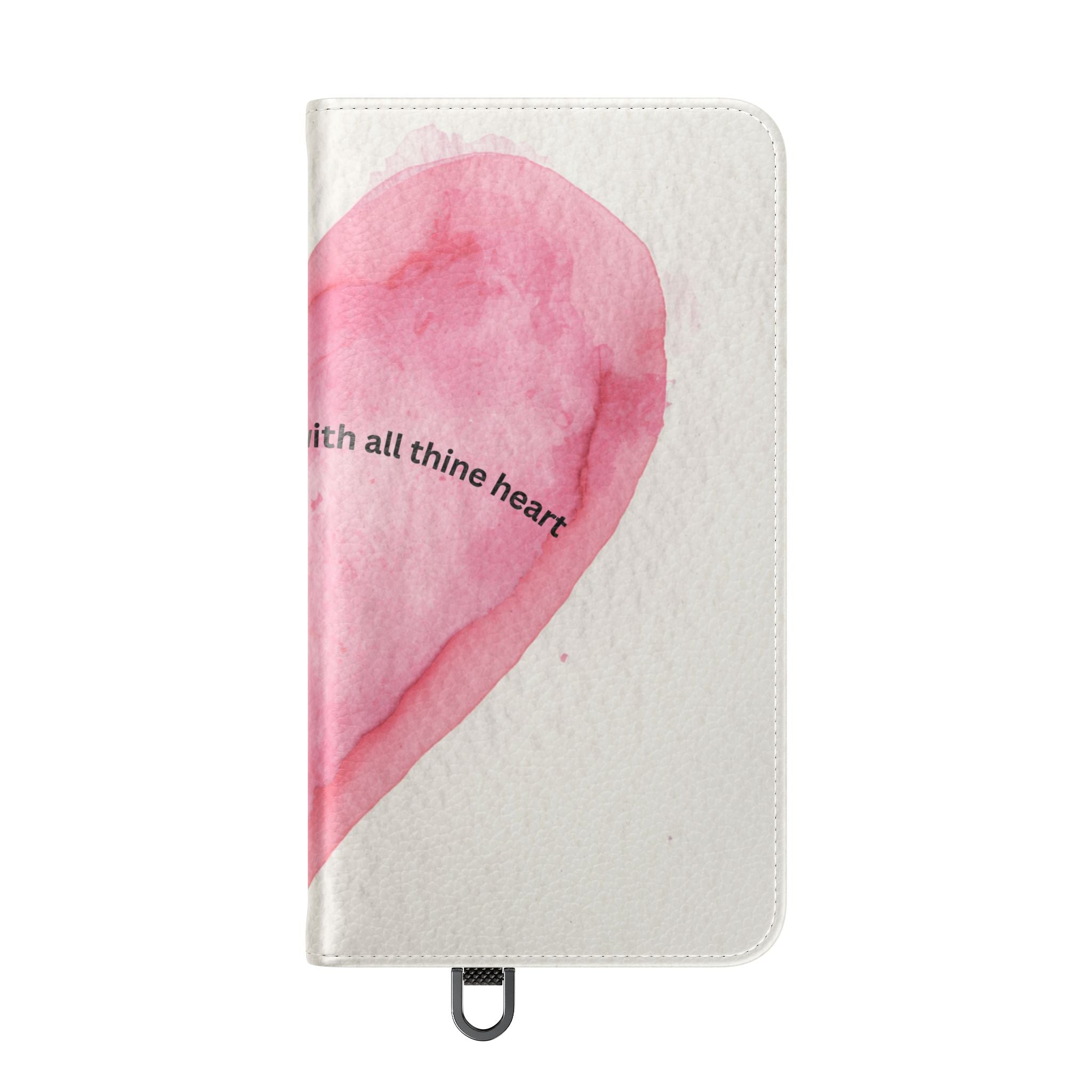Christian Watercolor Heart Flip Case — "Trust in the Lord with all thine heart" Phone Wallet