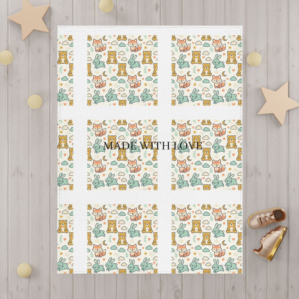 Toddler Blanket — Whimsical Forest Animals Baby Blanket (Made With Love)