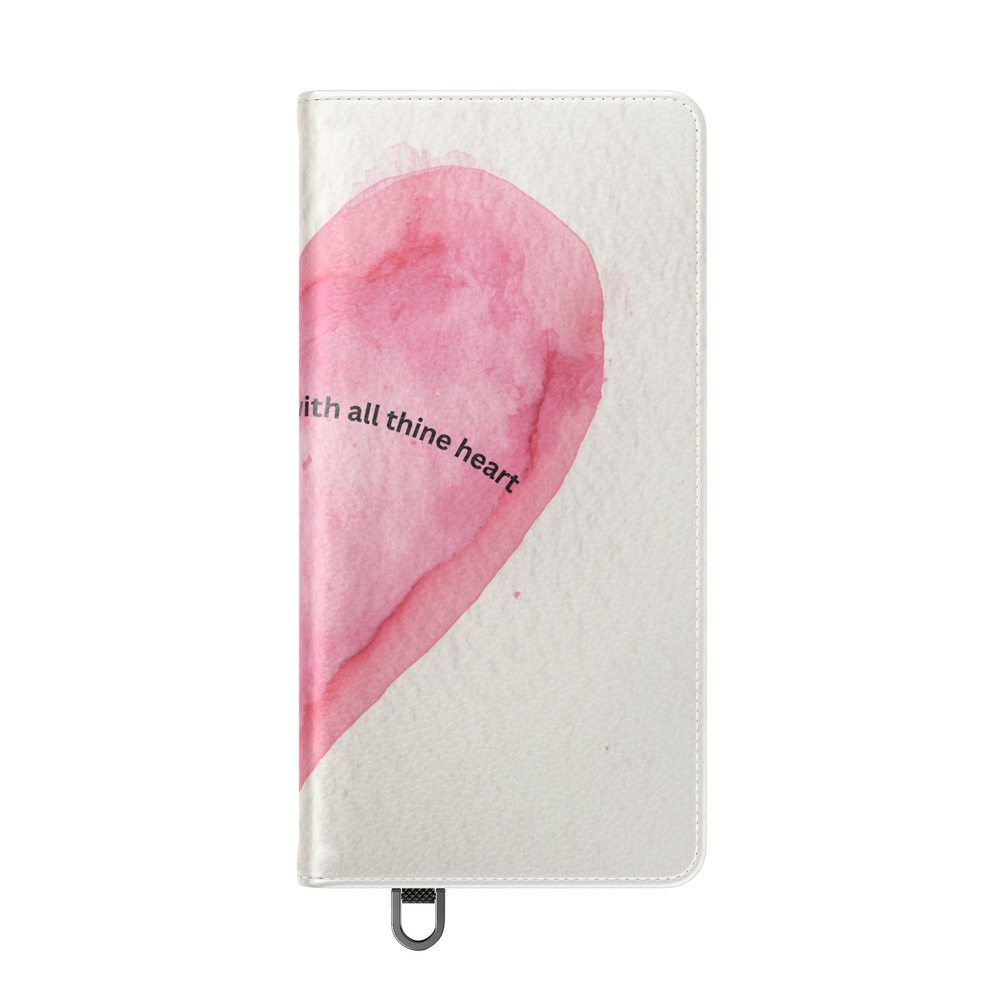 Christian Watercolor Heart Flip Case — "Trust in the Lord with all thine heart" Phone Wallet