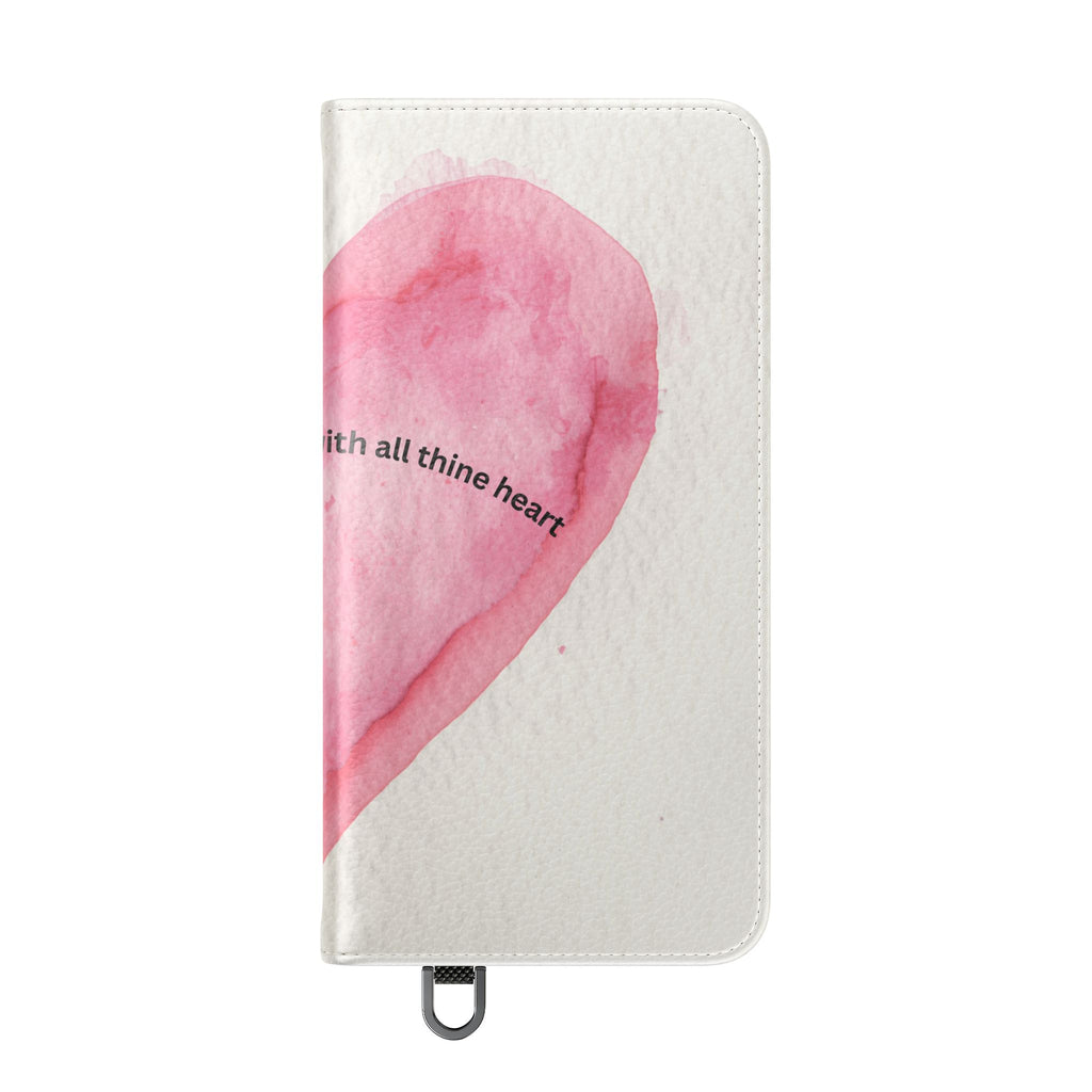 Christian Watercolor Heart Flip Case — "Trust in the Lord with all thine heart" Phone Wallet